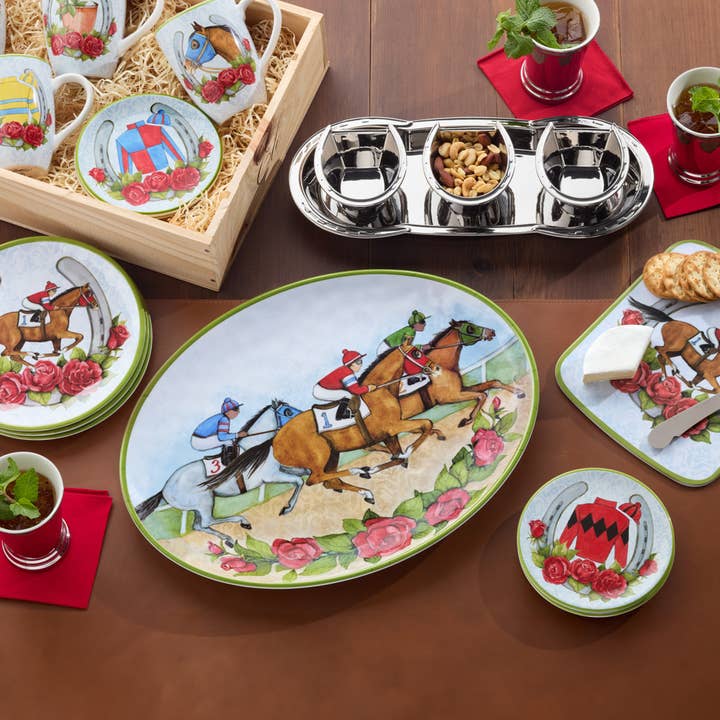 Certified International - Wholesale Platter - Day at the Races Melamine Oval Platter 18 x 13.5