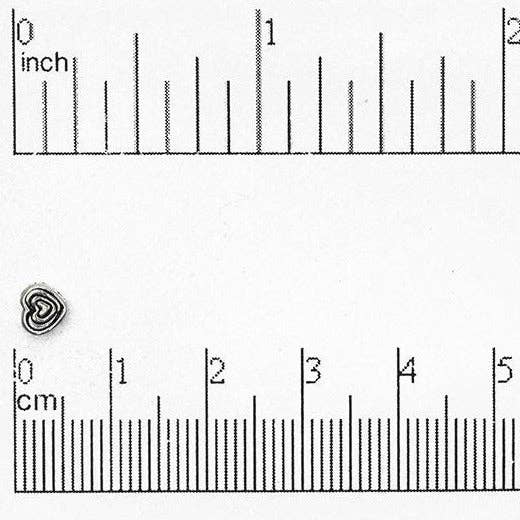 Continental Beads - Wholesale Beads - 4mm Small Nested Heart Bead - Made of plated pewter - Sold individually - CBS20095