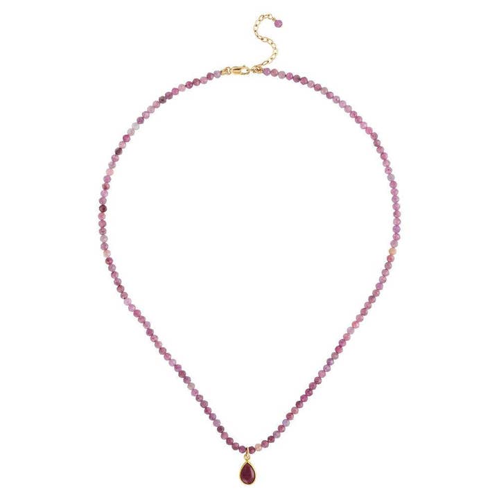 JULY Birthstone: Rubine kvinnors känsliga 16 ”fasetterade halsband för wholesale av Mala and Mantra