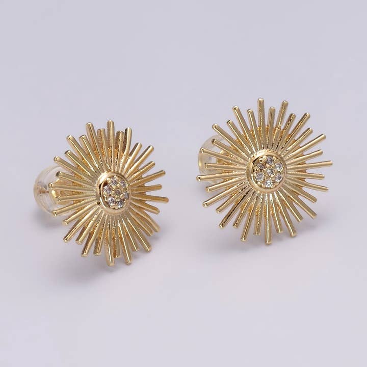 Aim Eternal - Wholesale Stud/Post Earrings - Dainty Sun earrings ?€? sunburst stud earrings ?€? gold sun earrings ?€? gold stud earrings ?€? Cz Everday earrings ?€? small earrings T2340