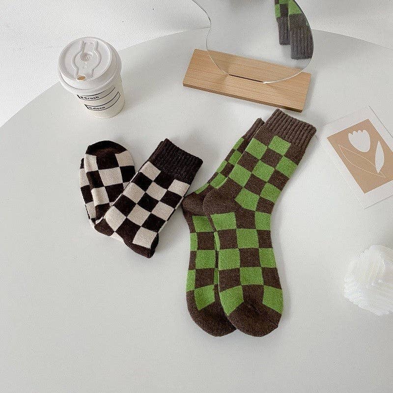 OceanusSwim - Vente Chaussettes – femme - Chaussettes Checkerboard Mid Calf pour femmes16