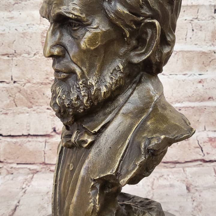 Bronzhaus - Wholesale Sculpture - Abraham Lincoln Bronze Metal Presidential Bust Sculpture Statue on Marble Base