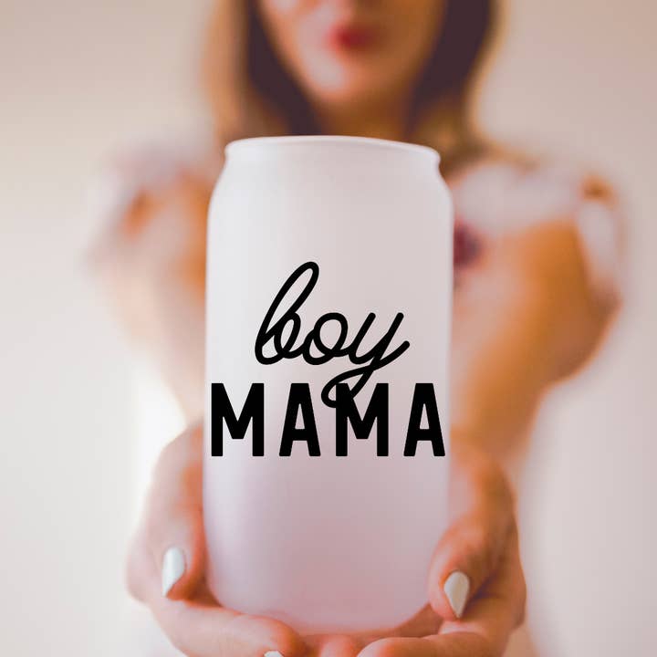 18 oz Boy Mama Milchbierdose Glasbecher für den Großhandel von Amber Marie Design