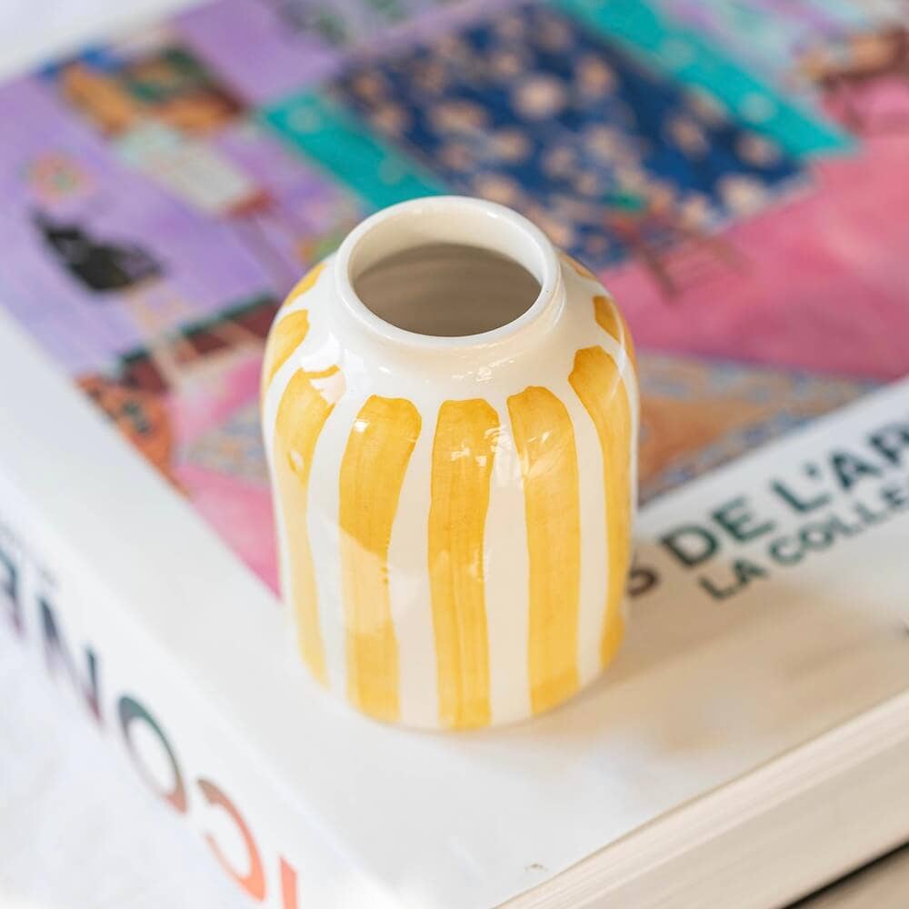 Flowrette - Wholesale Vase - Yellow striped soliflora1