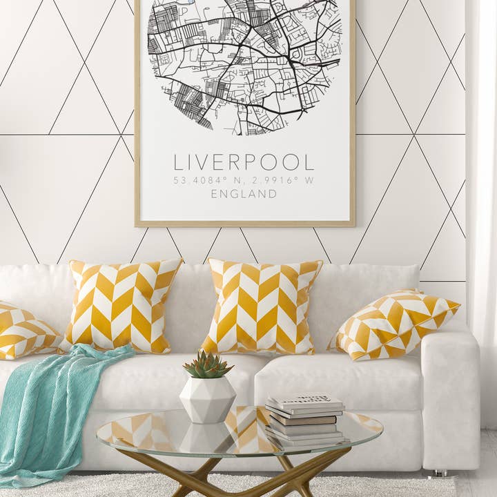 Any City & Country Circular Map with Coordinates Personalised Wall Decor Print with 10 New Styles for wholesale by WinsterCreations™