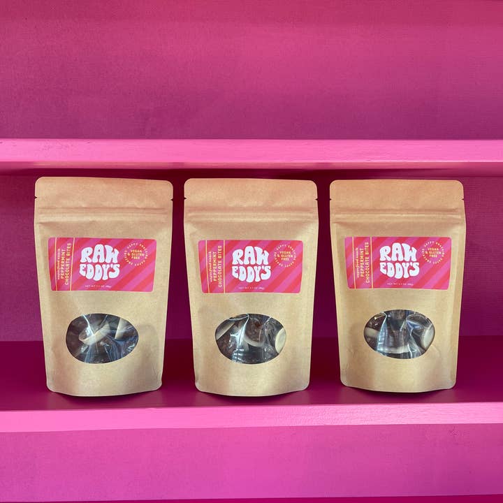 Peppermint Chocolate Superfood Bites for wholesale by Raw Eddy’s Snacks