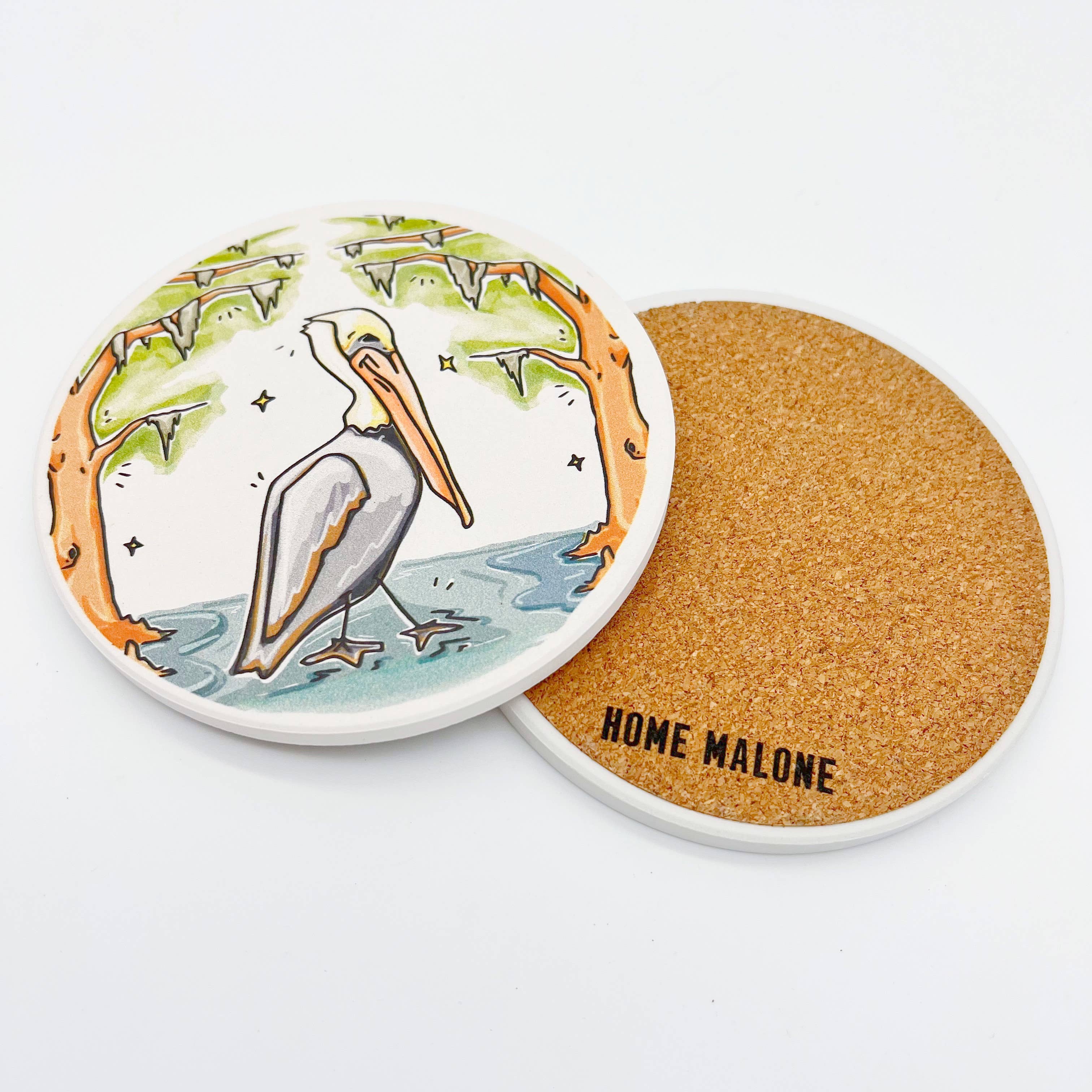 Home Malone - Wholesale Coasters - Pelican Coaster - Cypress Swamp Marsh Absorbent Stone Decor2