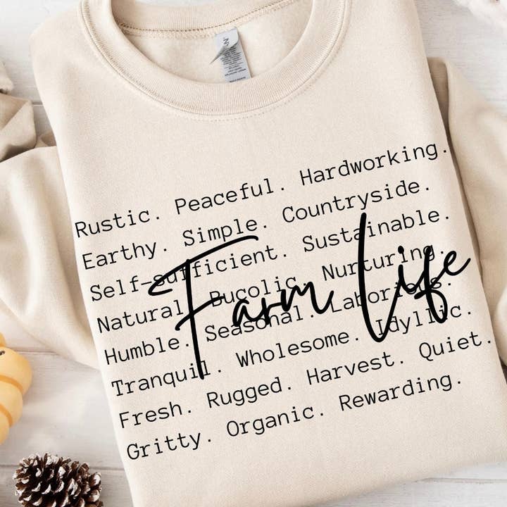 T-shirt/sweatshirt gráfica vida na quinta por atacado de Basil & Burch