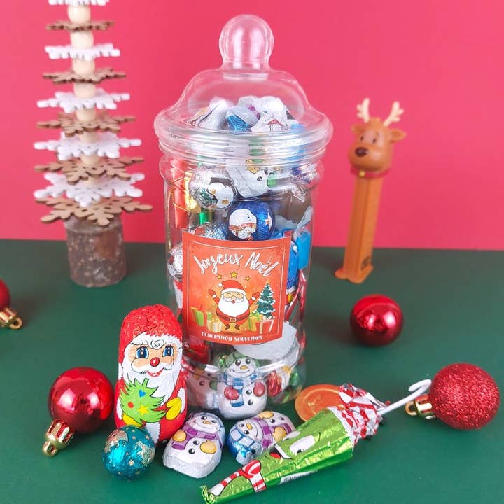 Small Christmas Chocolate Candy Jar for wholesale by Génération Souvenirs