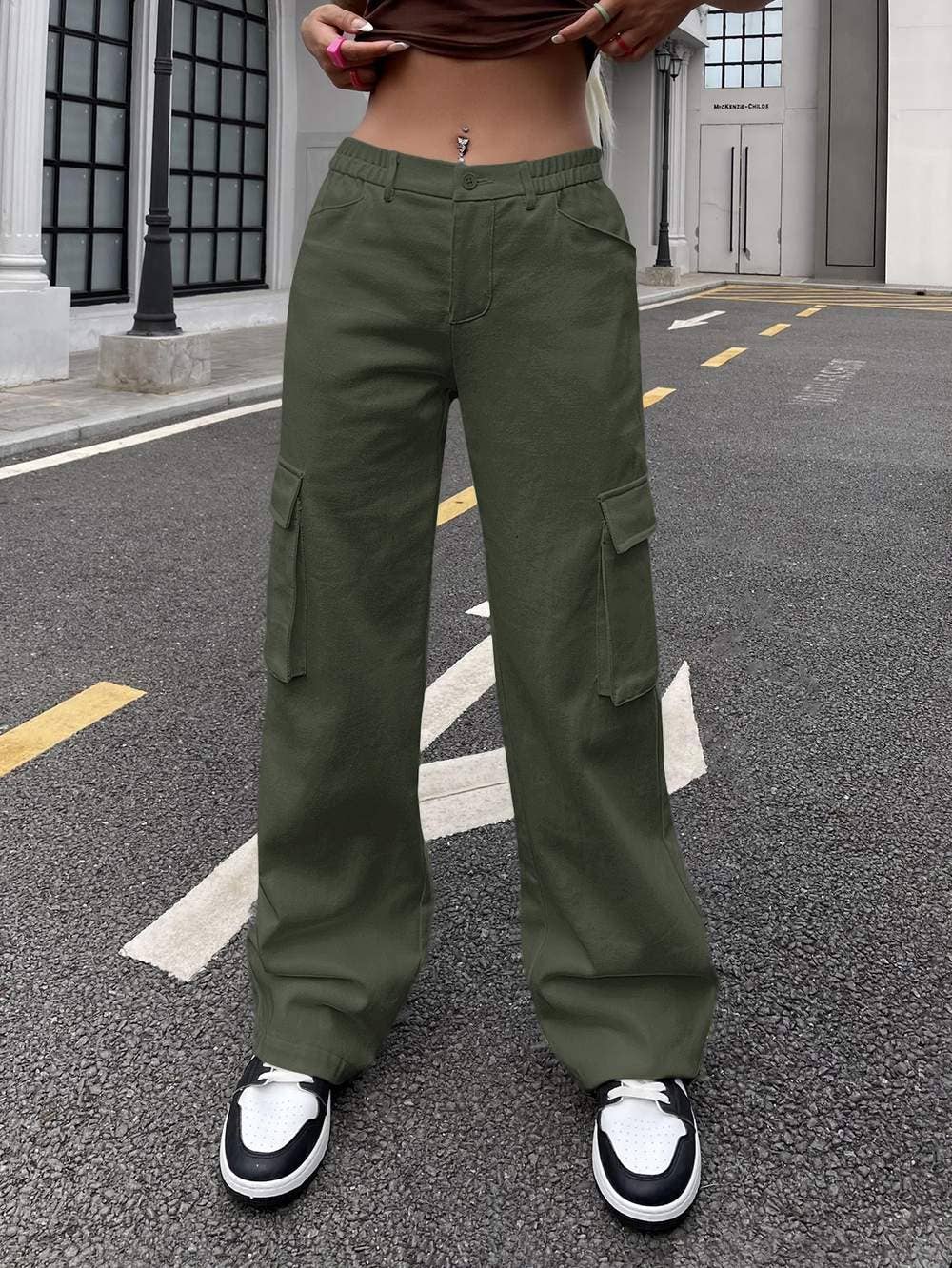 Fashion Combination - Wholesale Pants - Women's - flap pocket side cargo pants2