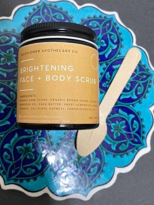 Brightening Turmeric Honey Sugar Scrub for wholesale by WildFlower Apothecary Co