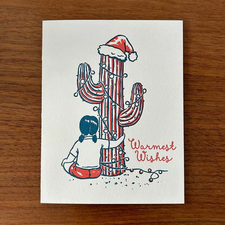 Christmas Cactus Greeting Card for wholesale by Ming Ong