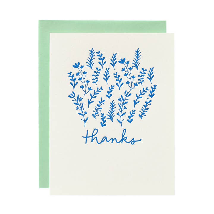 A Garden Of Thanks - Letterpress Greeting Card for wholesale by Shorthand Press