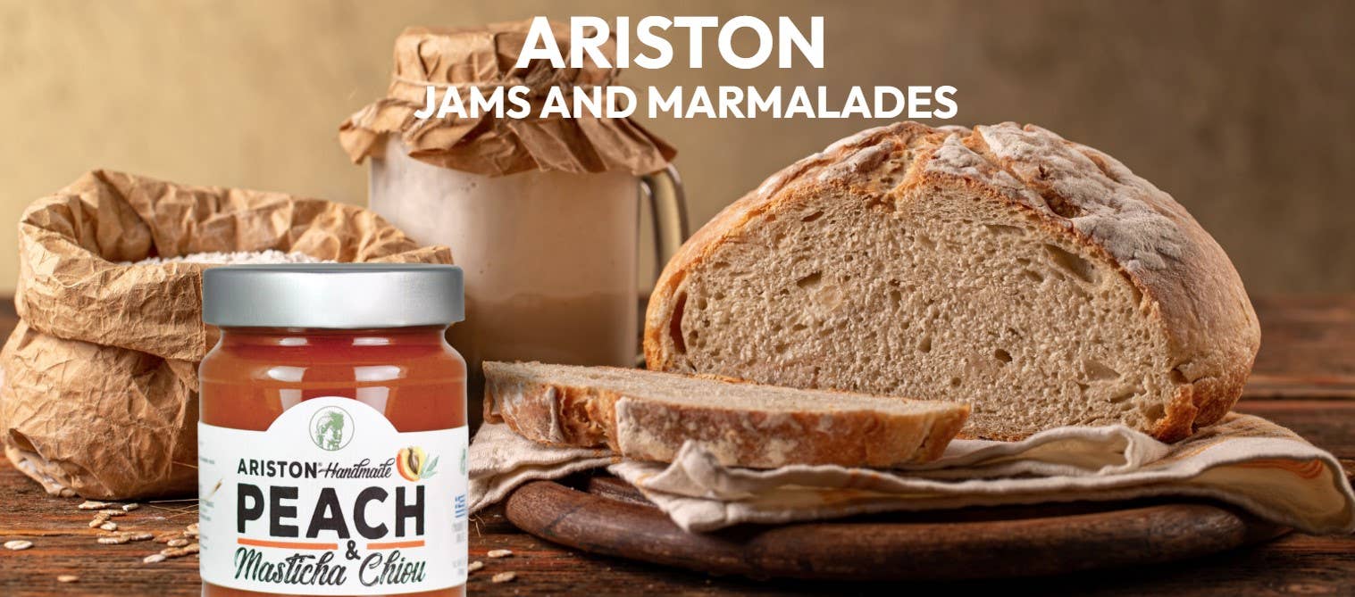 Ariston Specialties - Wholesale Jam/Jelly - Ariston Peach & Masticha Chiou - BACK IN STOCK! BB JUL 20261