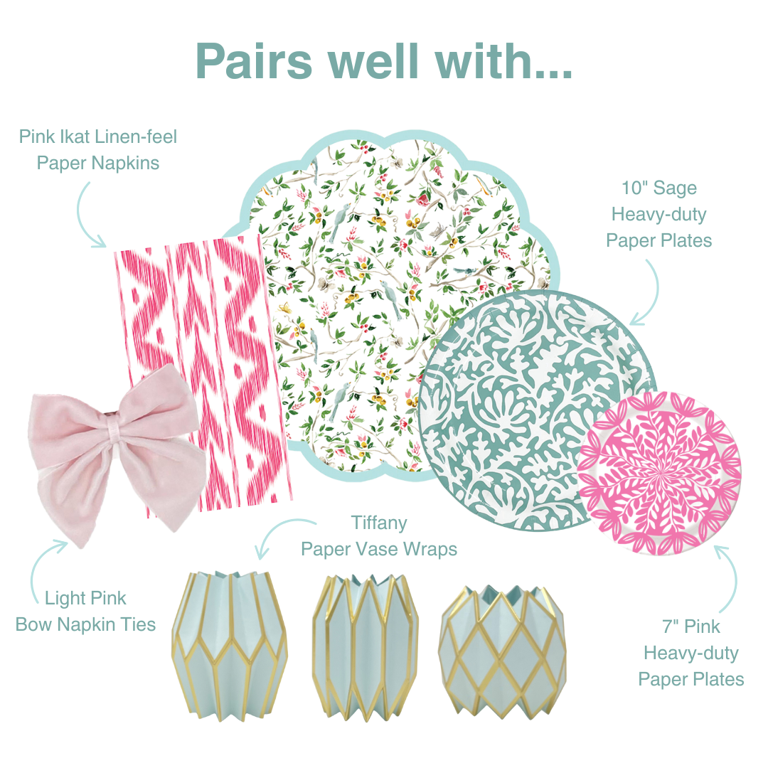 Lucy Grymes Designs - Wholesale Wegwerpplacemat - Lila Chinoiserie Golvende Papieren Placemats | Set van 243