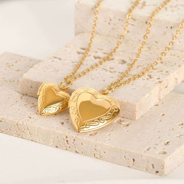 Blueyejewelry - Wholesale Locket necklace - Heart Locket Necklace - Vintage Style Locket Heart Pendant3