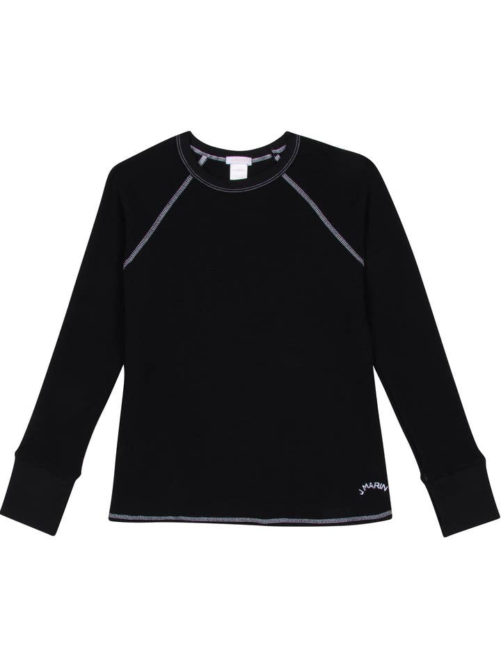 J. Marin Co. - Wholesale Knit top – Women's - The Chalet Thermal Top - Black1