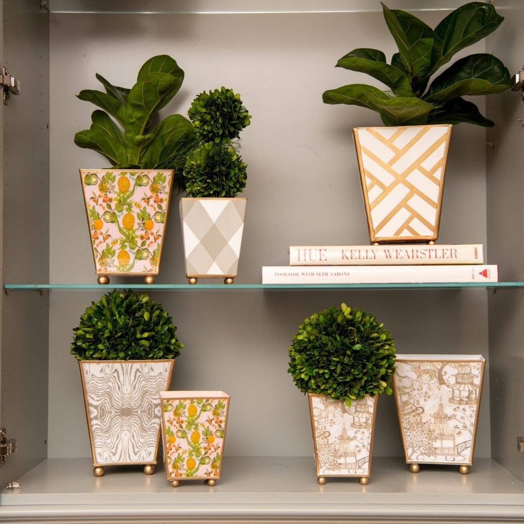 Jaye's Studio - Wholesale Plant Pot - Garden Party Enameled Square Cachepot Planter11