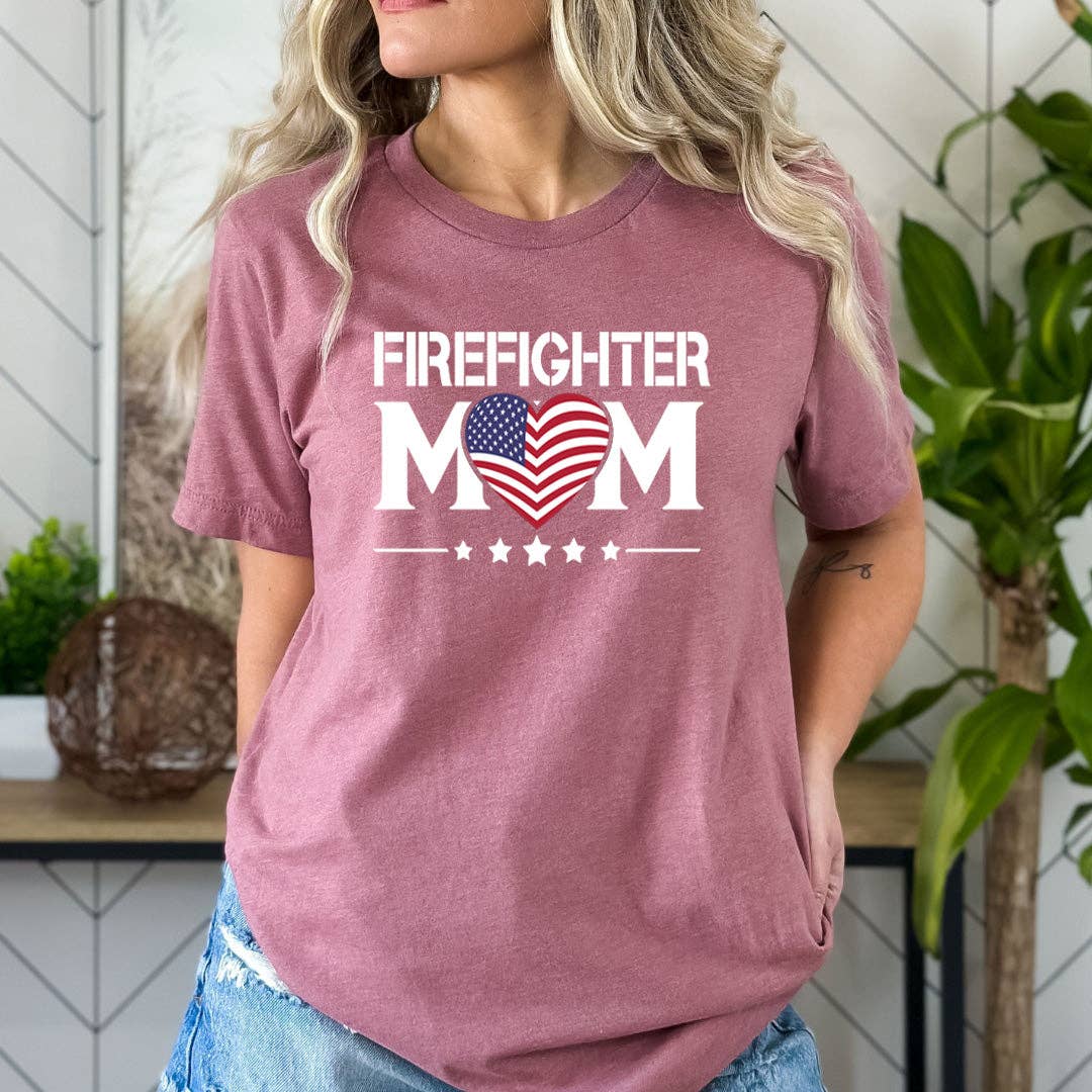 LA Shirt Company - Wholesale Screen Printed T-Shirt - Women's - Firefighter Mom - Bella canvas1
