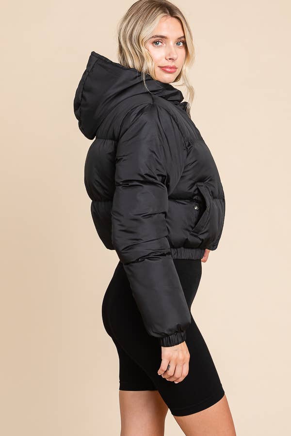 ANWND - Wholesale Puffer Jacket - Women's - 2505-FRONT ZIPPER HOODIE PUFFER WITH POCKETS27