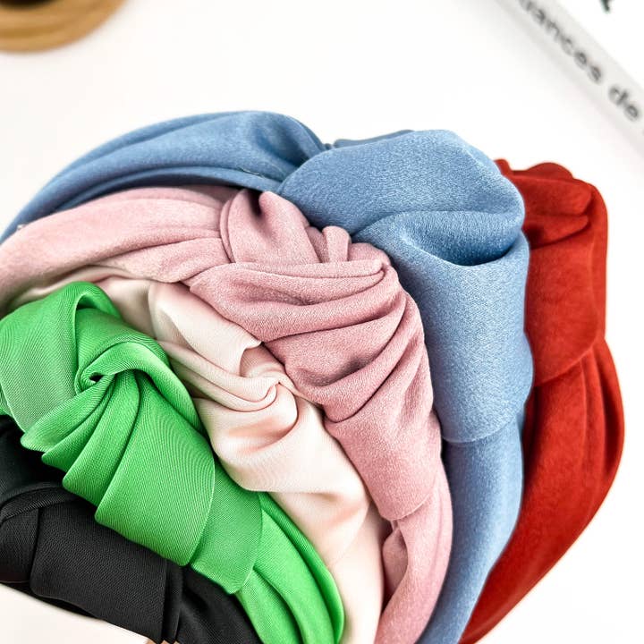 TheDivaSoap - Vendita all'ingrosso Fascia per capelli - Donna - Cerchietto Nodo in Raso Solido, Elegante Accessorio per Capelli9
