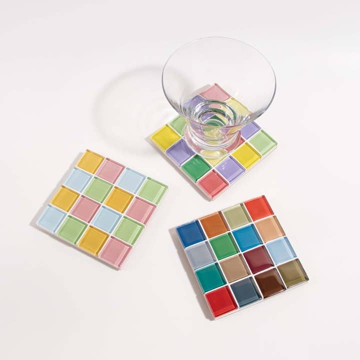Subtle Art Studios - Wholesale Coasters - GLASS TILE COASTER - The Spring Sprinkles2