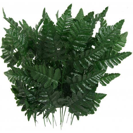 General Wholesale Inc - Wholesale Artificial Flowers - 1 dozen silk leather fern stems
