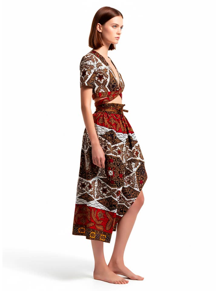 SUESES - Wholesale Top & Skirt Set - Women's - Set of maxi skirt and top with Harris sleeves.3