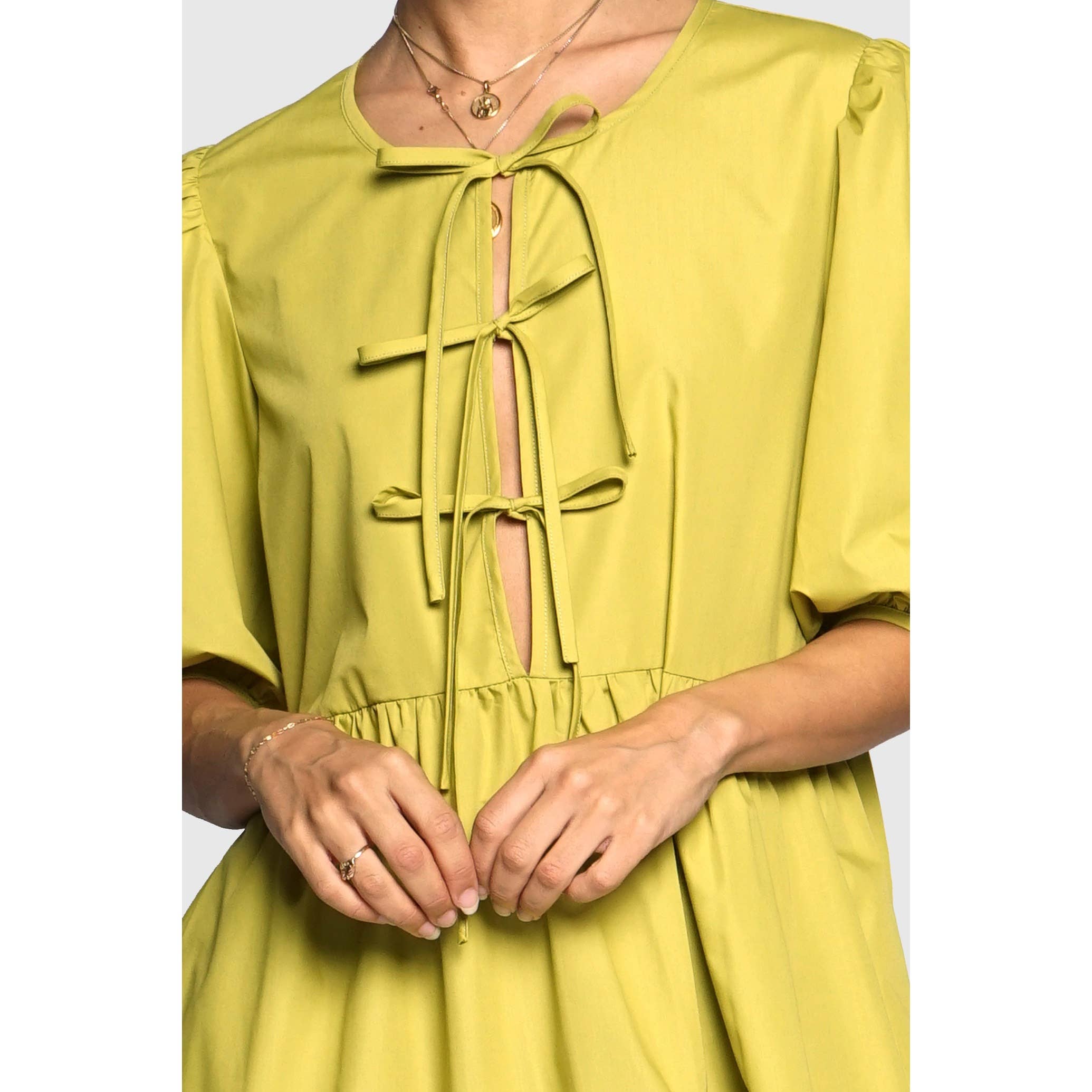 Sans Souci - Wholesale Jurk - Dames - POPLIN MAXIJURK MET STRIKSLUITING VOOR11