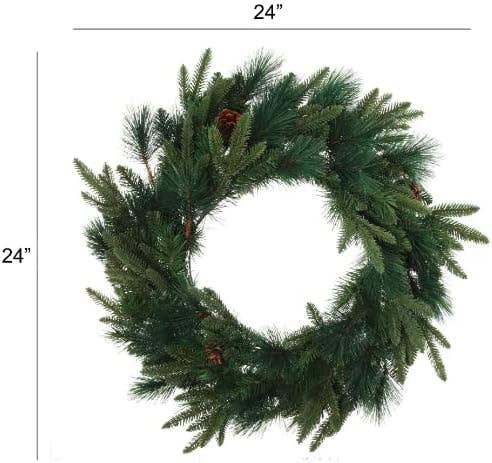 Larksilk - Wholesale Wreath - 6PC Large Christmas Wreath 24" Artificial Pine2