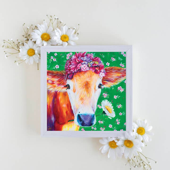 Chelzart - Vendita all'ingrosso Stampa artistica - Stampa artistica della mucca | Decorazione murale colorata della mucca5