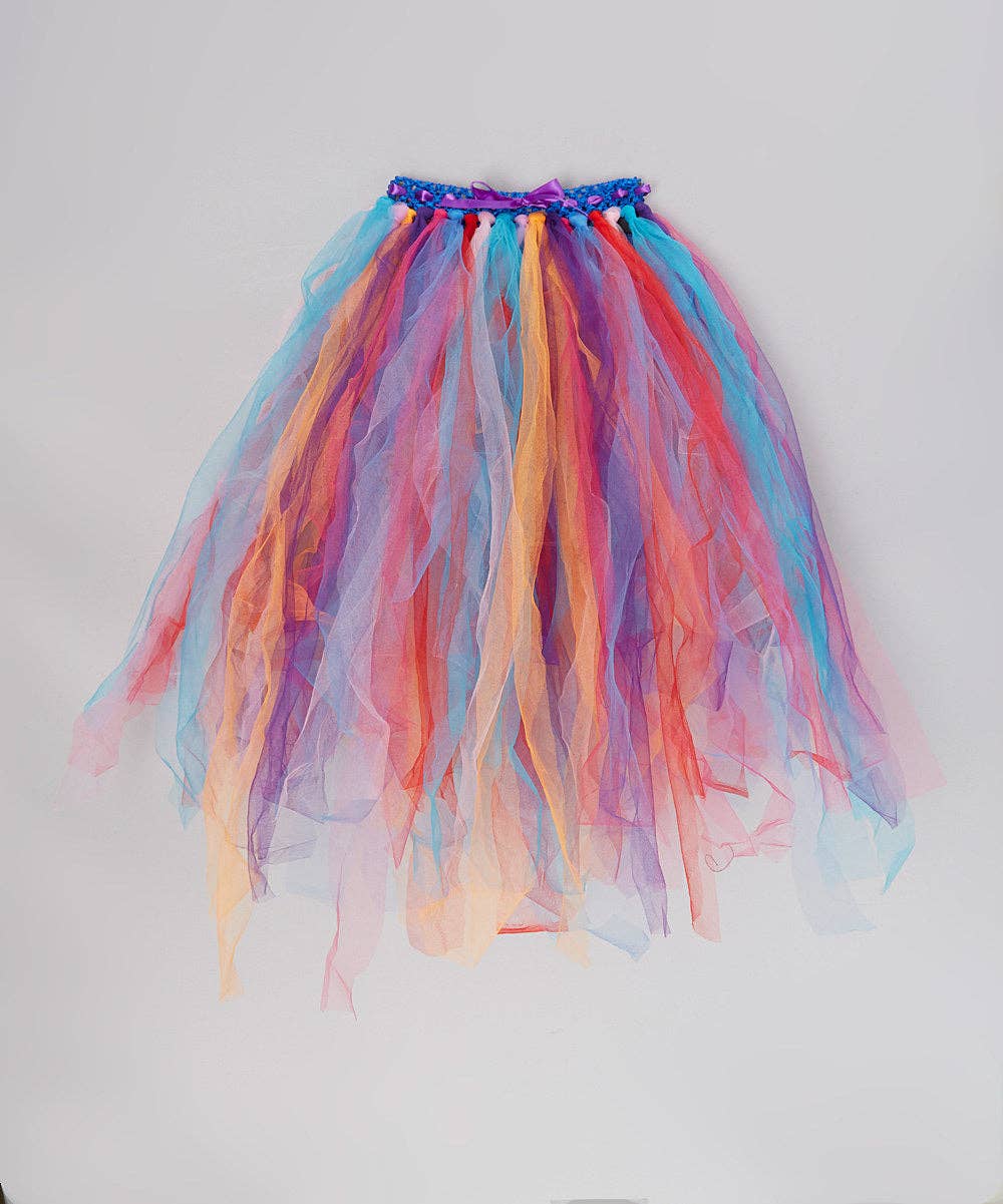 Wenchoice – wholesale Tutu - Barn – Rosa Virkad Midja Handband Regnbågs Tyllkjol2