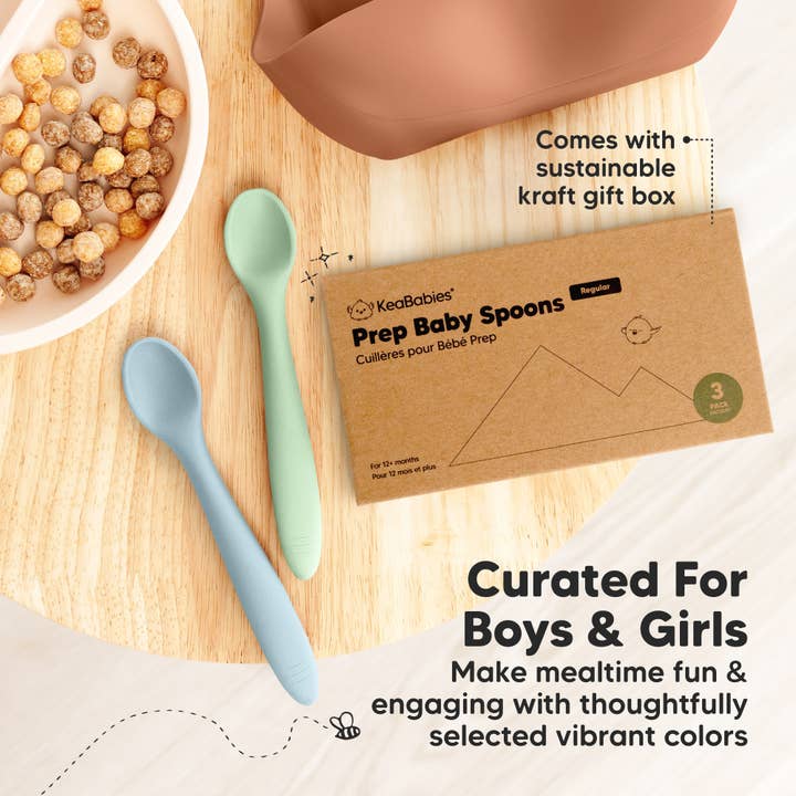 Mellow 3-Pack Prep Silicone Baby Spoons for Toddlers 6-24 months for wholesale on Faire8