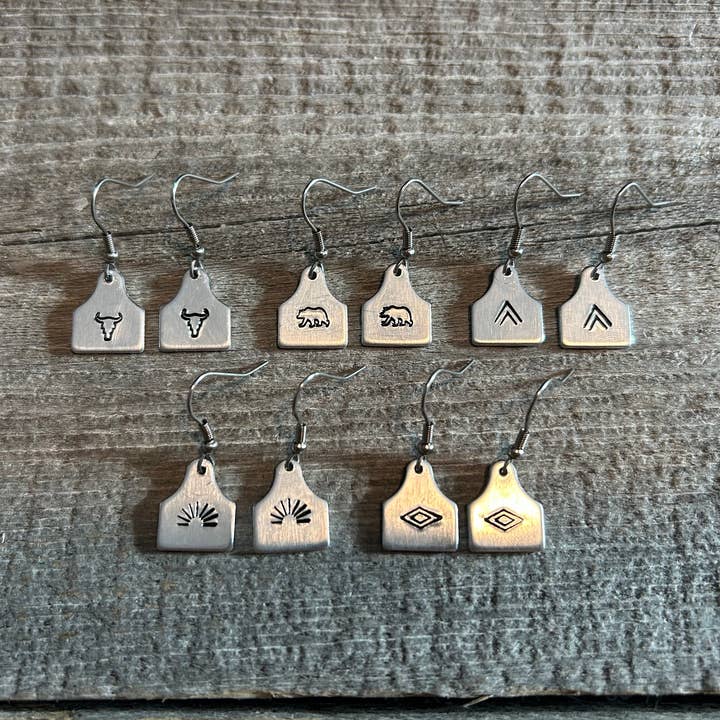 Cattle Tag Earrings for wholesale by Wild River Designs