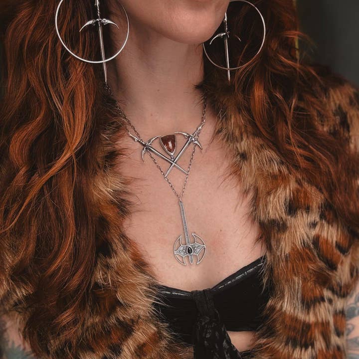 Acid Queen Jewelry - Wholesale Choker/Collar - Crossed Swords Shield Choker Necklace1