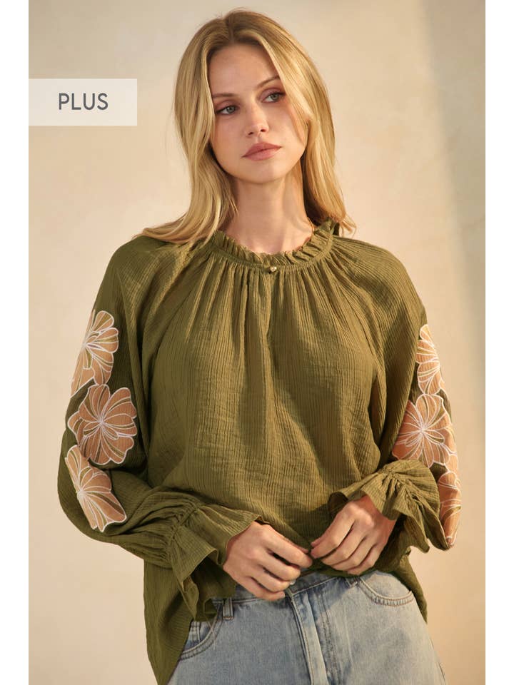 Oddi - Wholesale Blouse - Women's - Plus Crinkled Peasant Blouse5