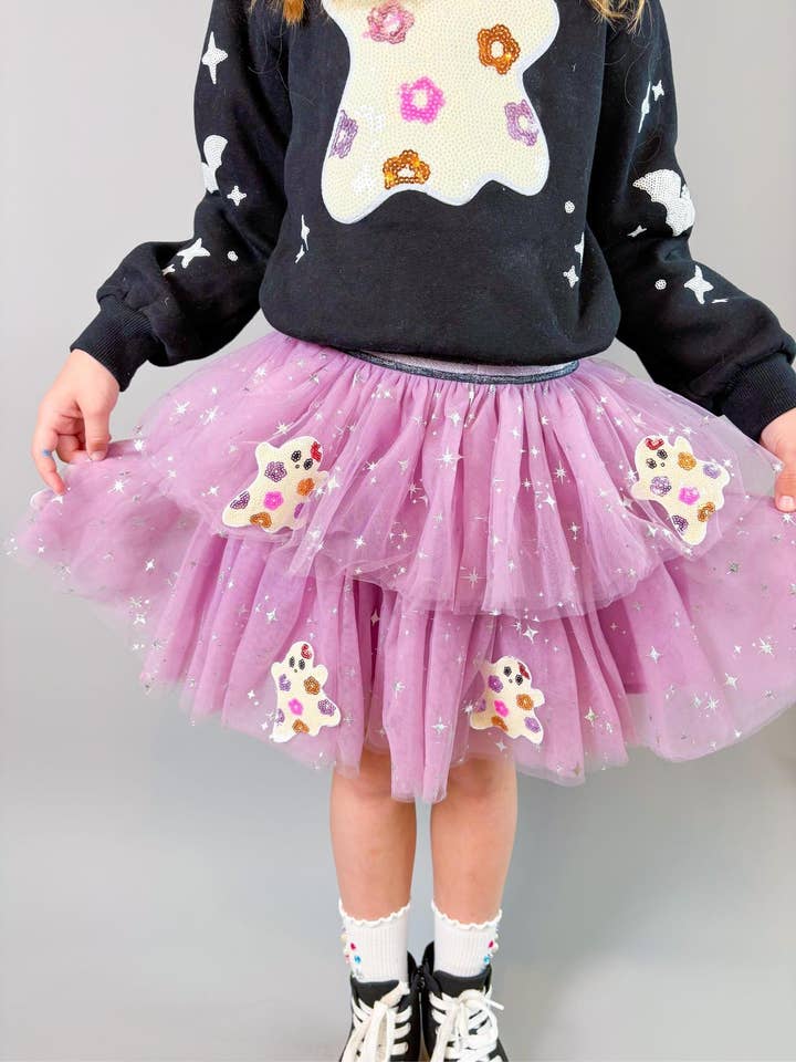 Halloween-spöke lappad tyllkjol för wholesale av Three Wildflower Designs