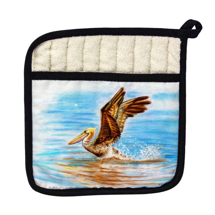 Flying Pelican Pot Holder for wholesale by Betsy Drake Interiors