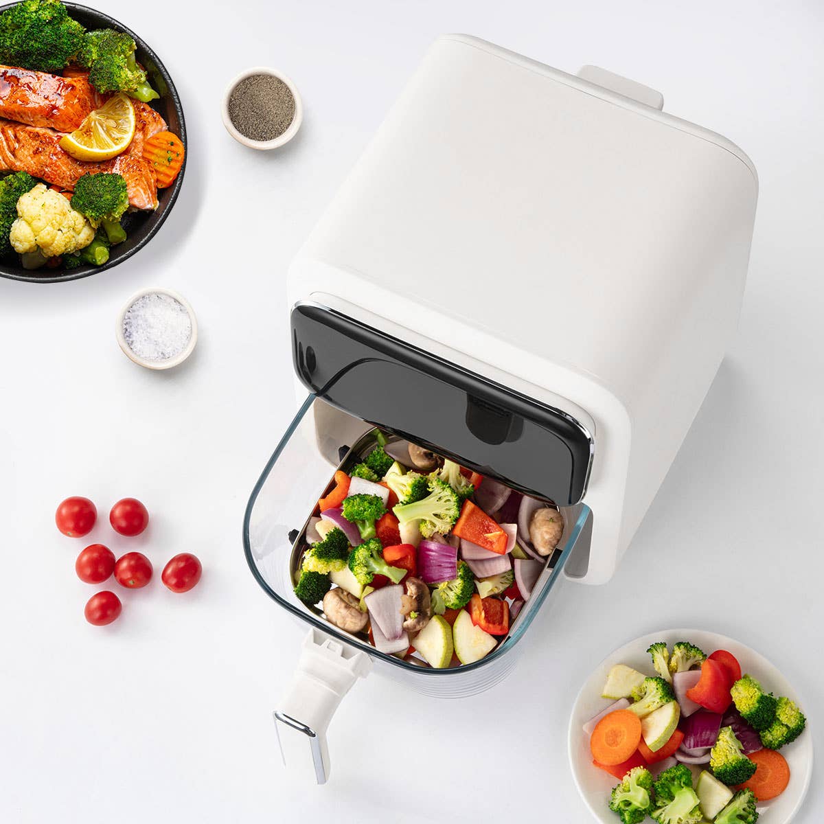 HOLSTEIN 4.2 QT DIGITAL AIR FRYER WITH GLASS BASKET WHITE for wholesale on Faire1