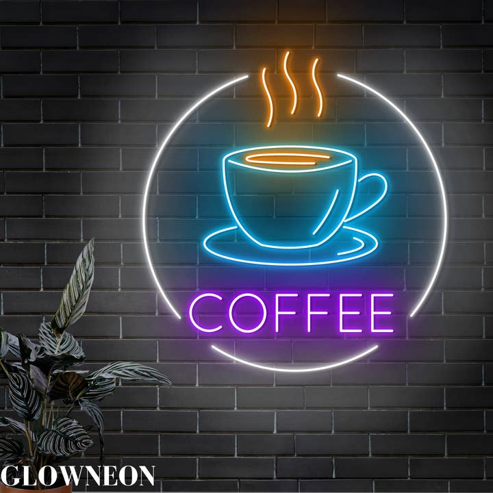 Hot Coffee Cup Neon Led Sign For Coffee Shop Wall Hangings for wholesale by Glow Neon