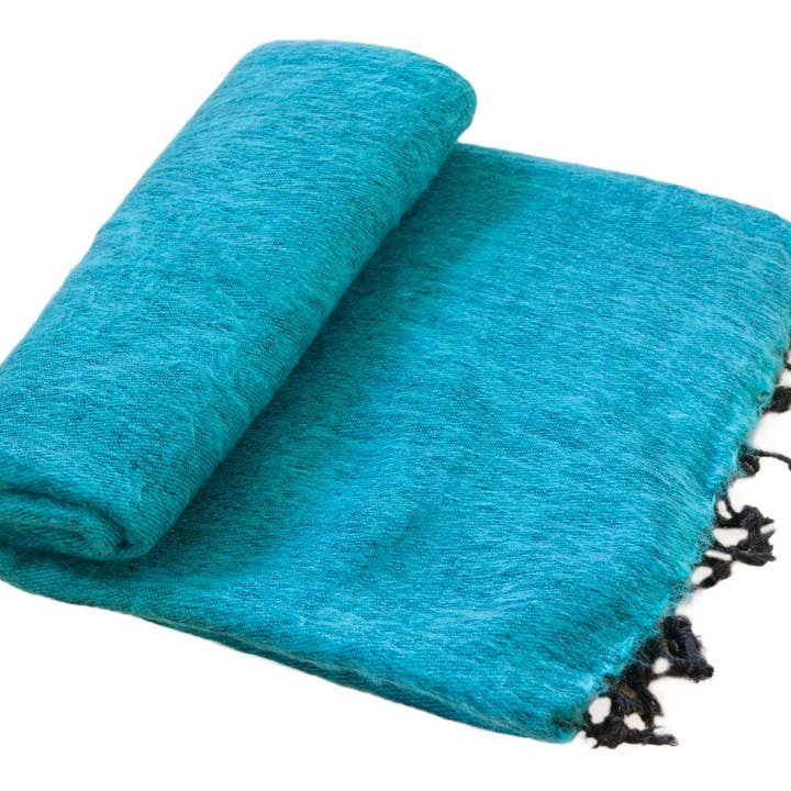 Shawls4you – wholesale Prydnadsfilt – Nepal Turkos Pläd (220 x 120 cm)