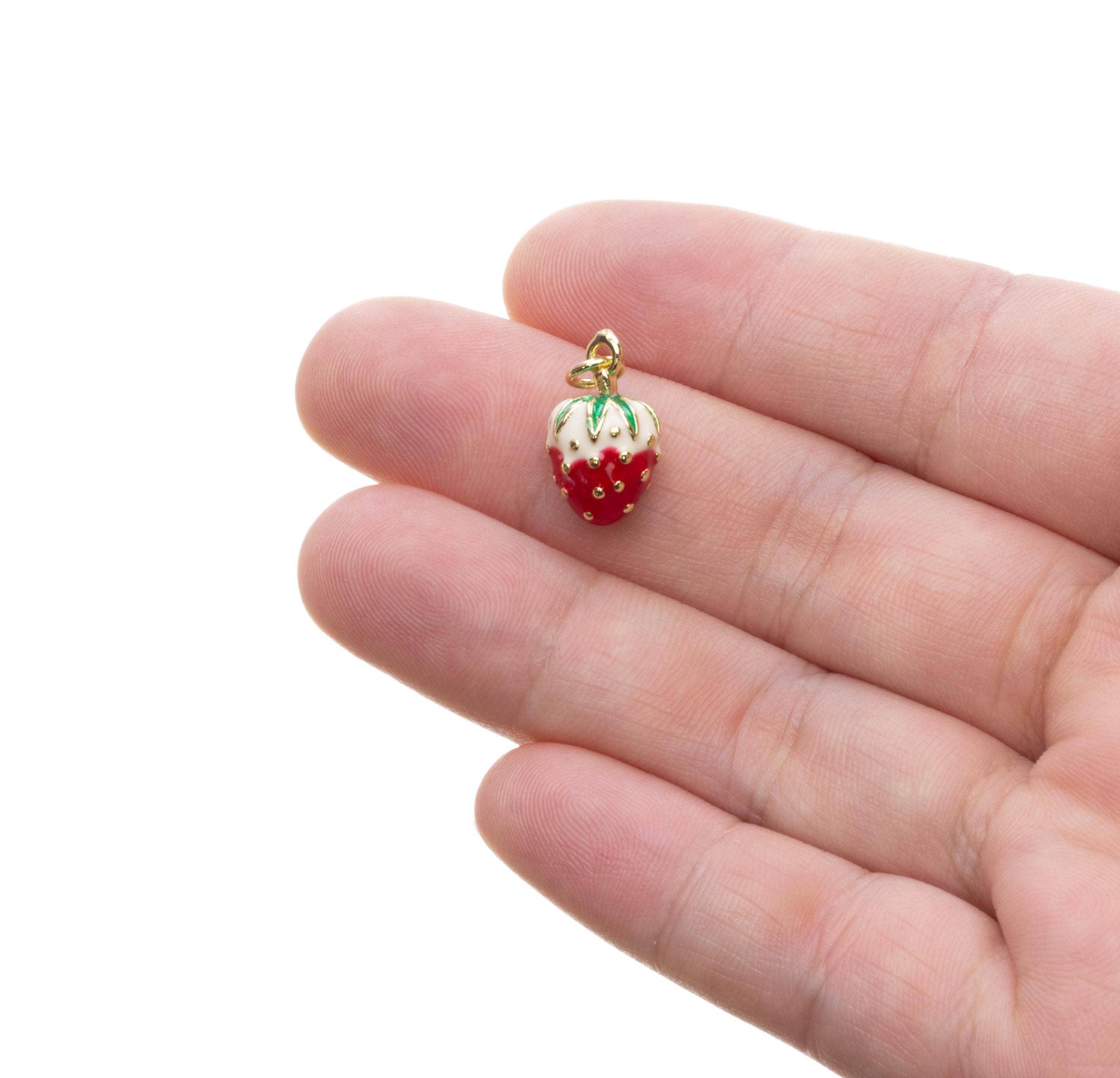 Jewel Pledge - Wholesale Individuele bedel/hanger - Glanzende Aardbei Gouden Bedels voor Sieraden Maken, CPG26015