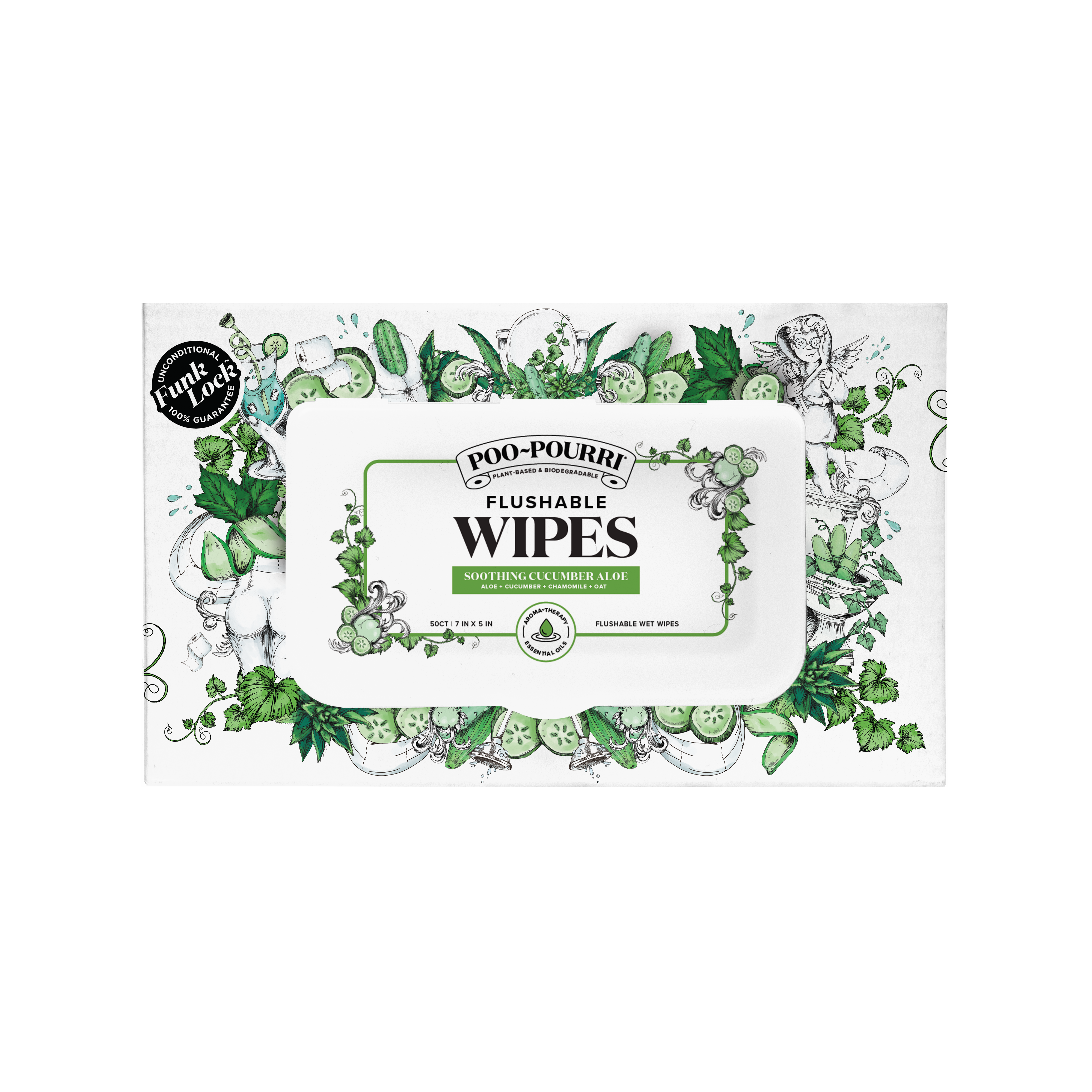 ~Pourri - Wholesale Face & Body Wipes - Poo~Pouri Cucumber & Aloe Poo~Pourri Flushable Wipes 50ct7