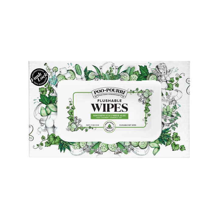 ~Pourri - Wholesale Face & Body Wipes - Poo~Pouri Cucumber & Aloe Poo~Pourri Flushable Wipes 50ct7