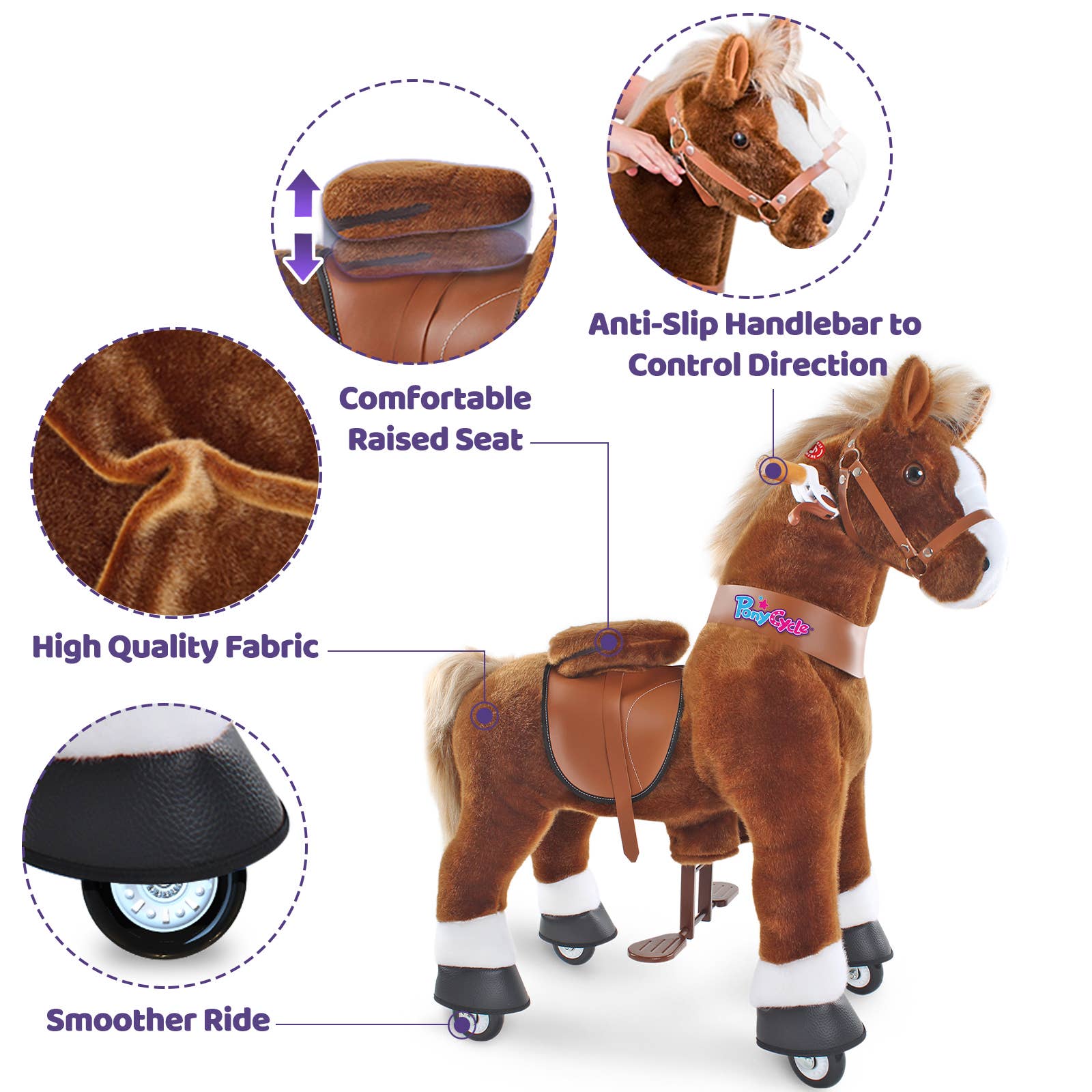 PonyCycle - Wholesale Bike/Scooter - Kids - PonyCycle Ride-On Horse | Plush Animal Riding Pony Kids Toy15