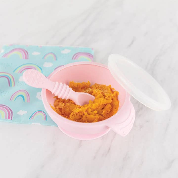 Bumkins - Wholesale Feeding Set - Baby - Silicone First Feeding Set: Pink