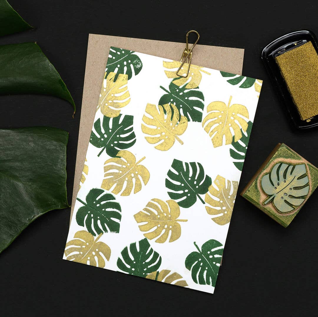 Perlenfischer - Vendita all'ingrosso Timbro in gomma/decorativo - 5x Timbro | Foglia di Monstera1