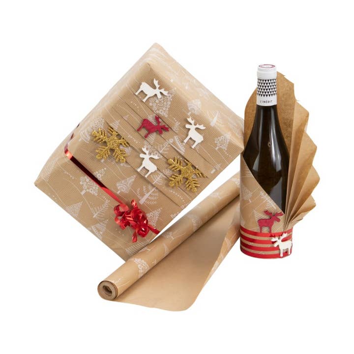 Papier cadeau kraft sapin 69cm x 50m pour la vente par Deffrennes