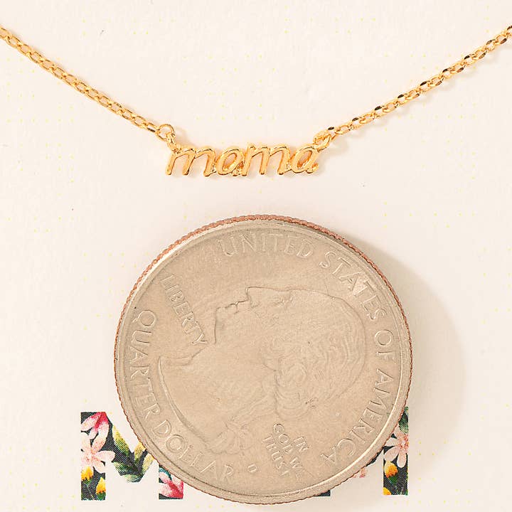 Fame Accessories - Wholesale Pendant/Charm Necklace - Dainty Mama Pendant Necklace