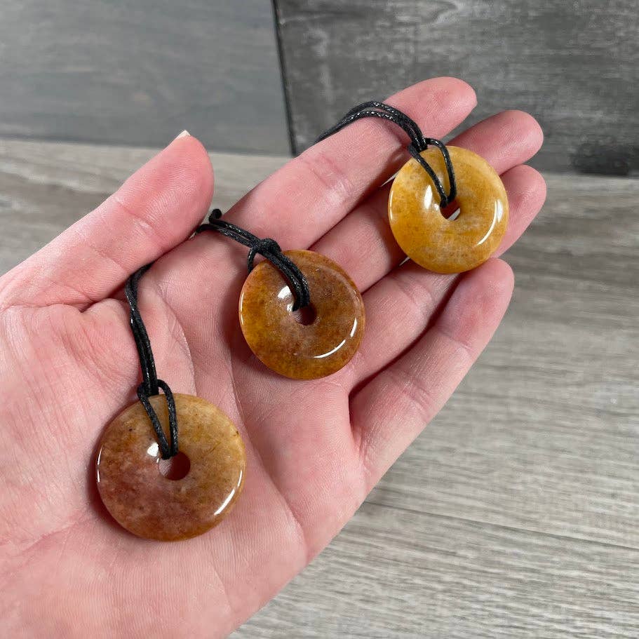 Keystone Crystals - Wholesale Spiritual Stone/Crystal - Donut Pi Stone 30mm Gemstone Pendant –  Strung or Plain55